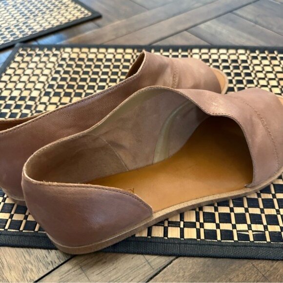 Cynthia Rowley Cosinn Brown Leather Open-Toe Flats Size 9.5 NWOT Women’s - Picture 4 of 12